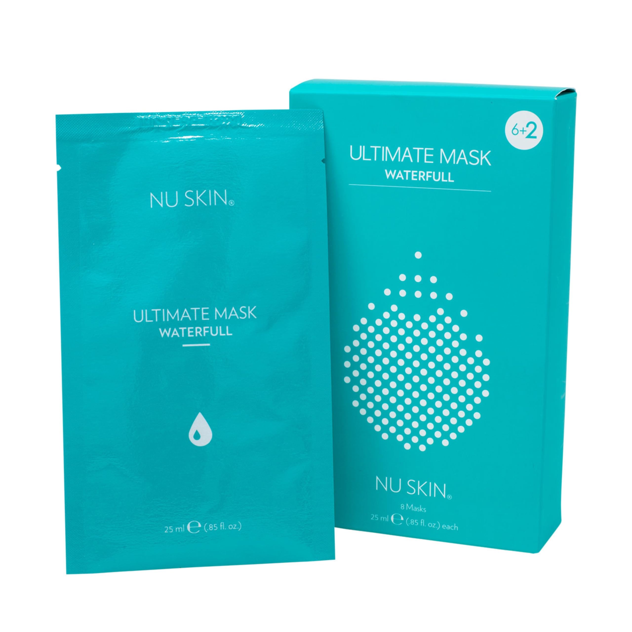 Nu Skin Ultimate Mask Waterfull – Botanical Eucalyptus Microfiber Hydration Mask for Soft, Supple Skin (8 Masks)