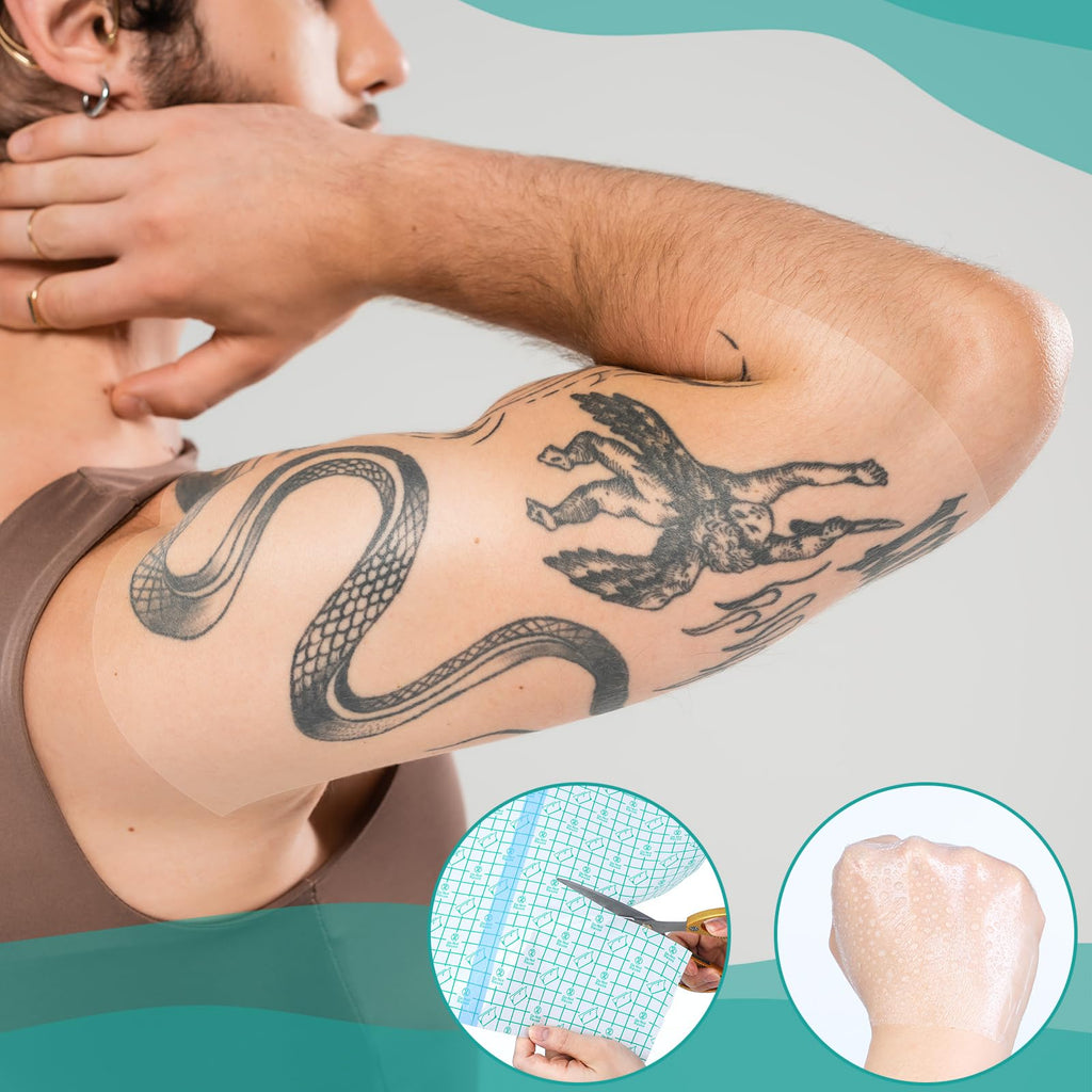 Nuanchu 36-Sheet Transparent Waterproof Tattoo Aftercare Bandage (10x12 in)