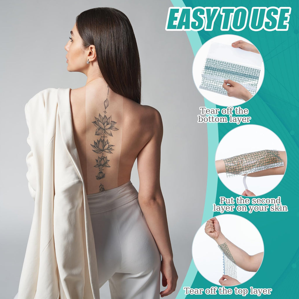Nuanchu 36-Sheet Transparent Waterproof Tattoo Aftercare Bandage (10x12 in)