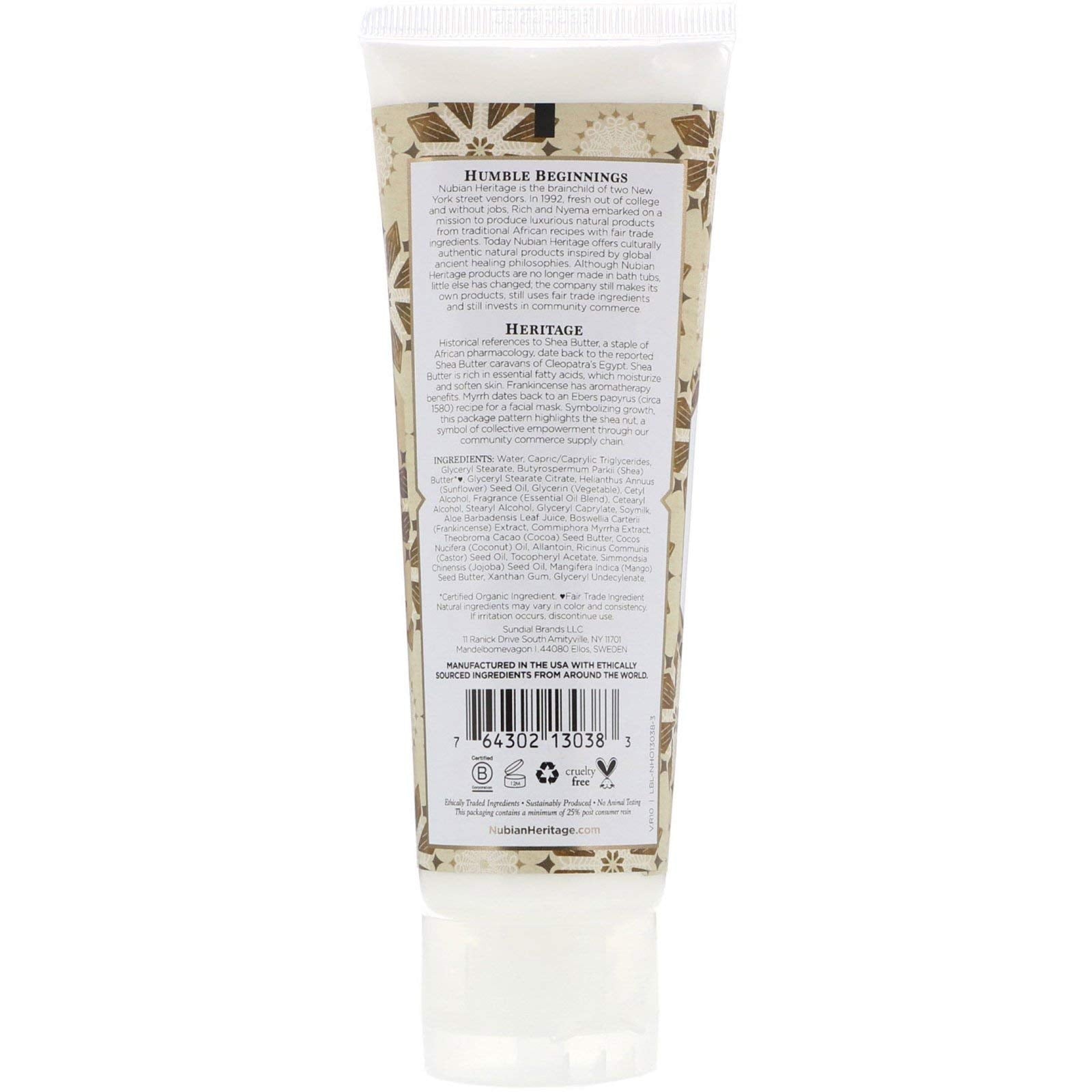 Nubian Heritage Raw Shea Butter Hand Cream – 4 Oz, 4-Pack