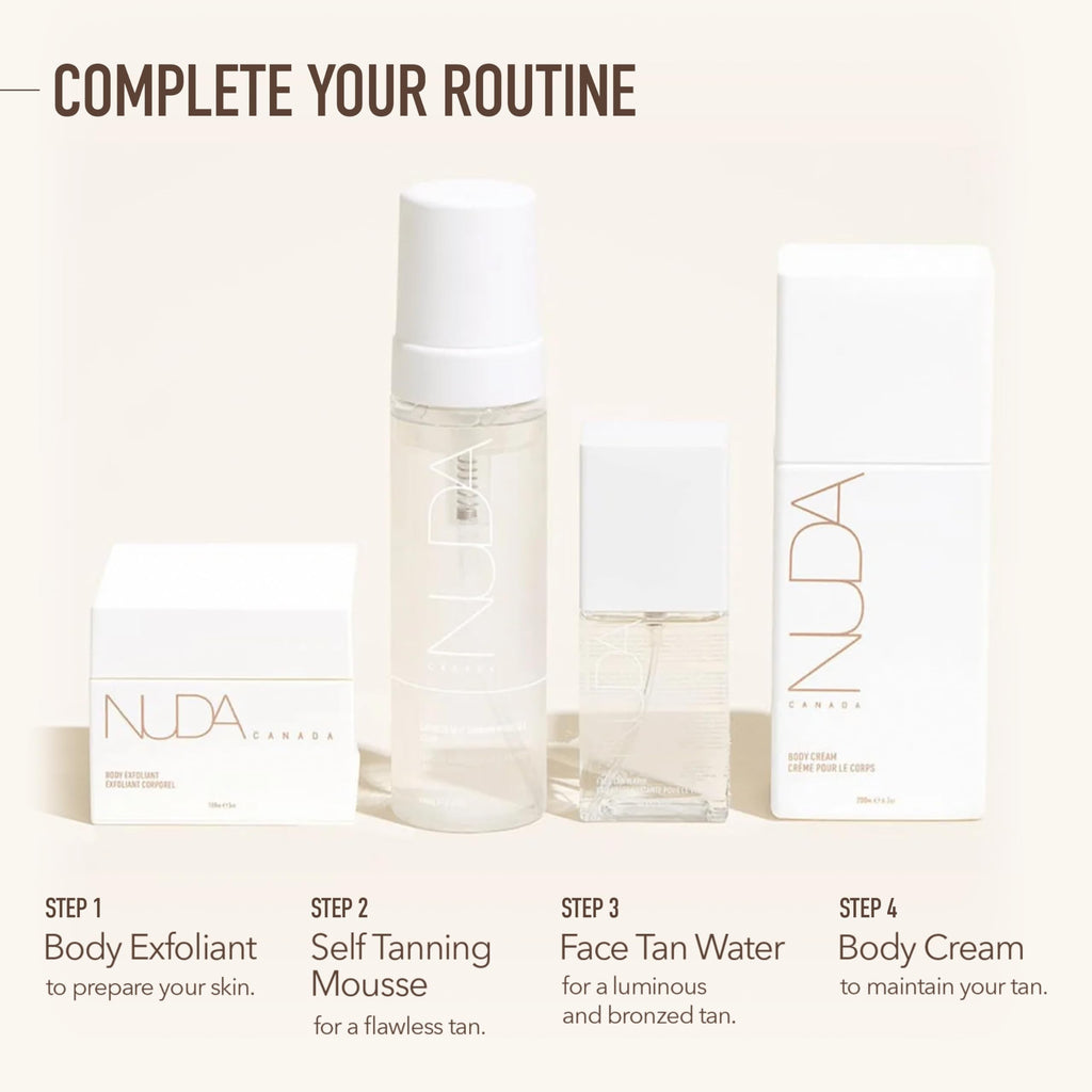 Nuda CloudMist Face Tan Water | Buildable Bronzer-Free Self Tanner for Light–Medium Complexions | Vitamins, White Tea & Rosehip | 75 mL
