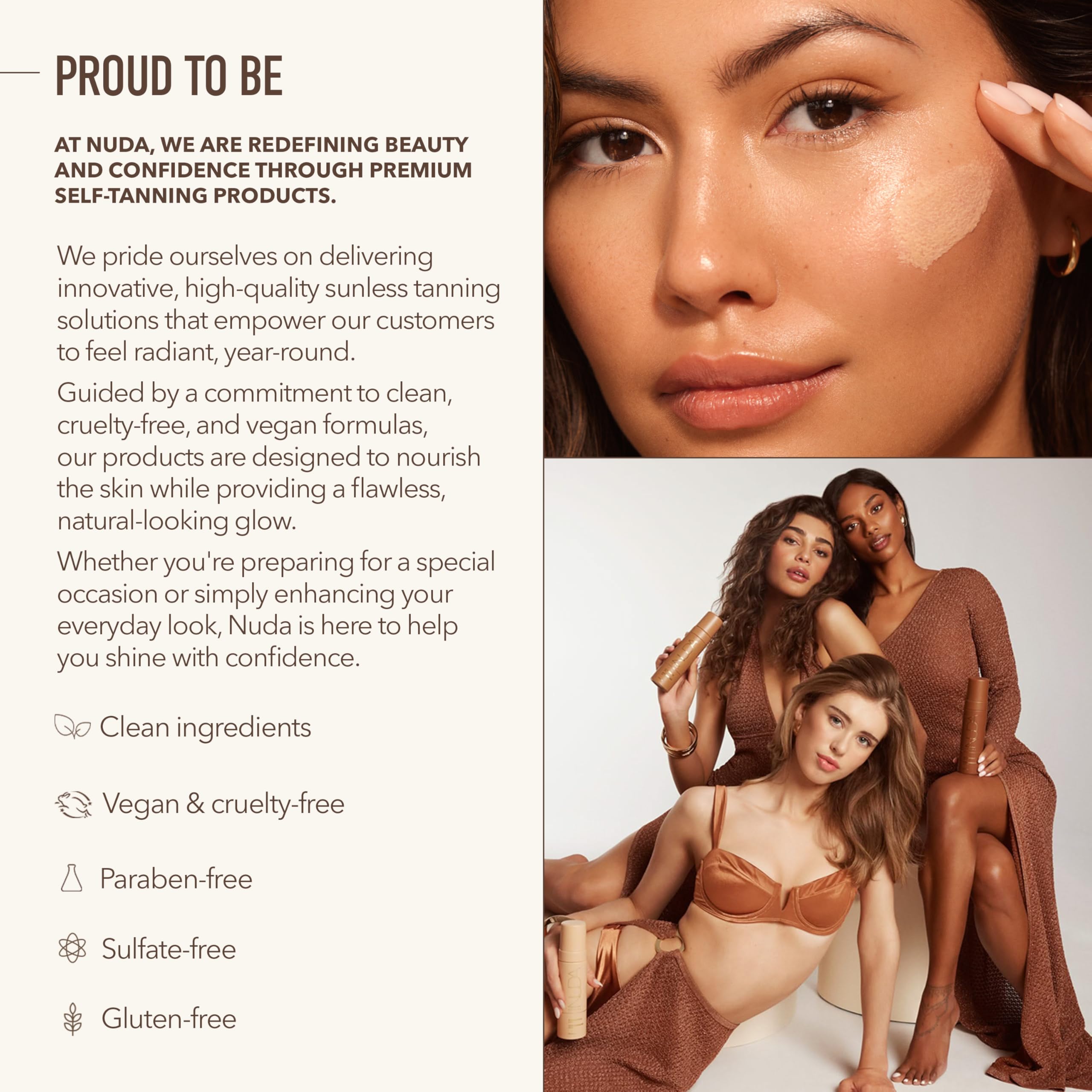 Nuda CloudMist Face Tan Water | Buildable Bronzer-Free Self Tanner for Light–Medium Complexions | Vitamins, White Tea & Rosehip | 75 mL