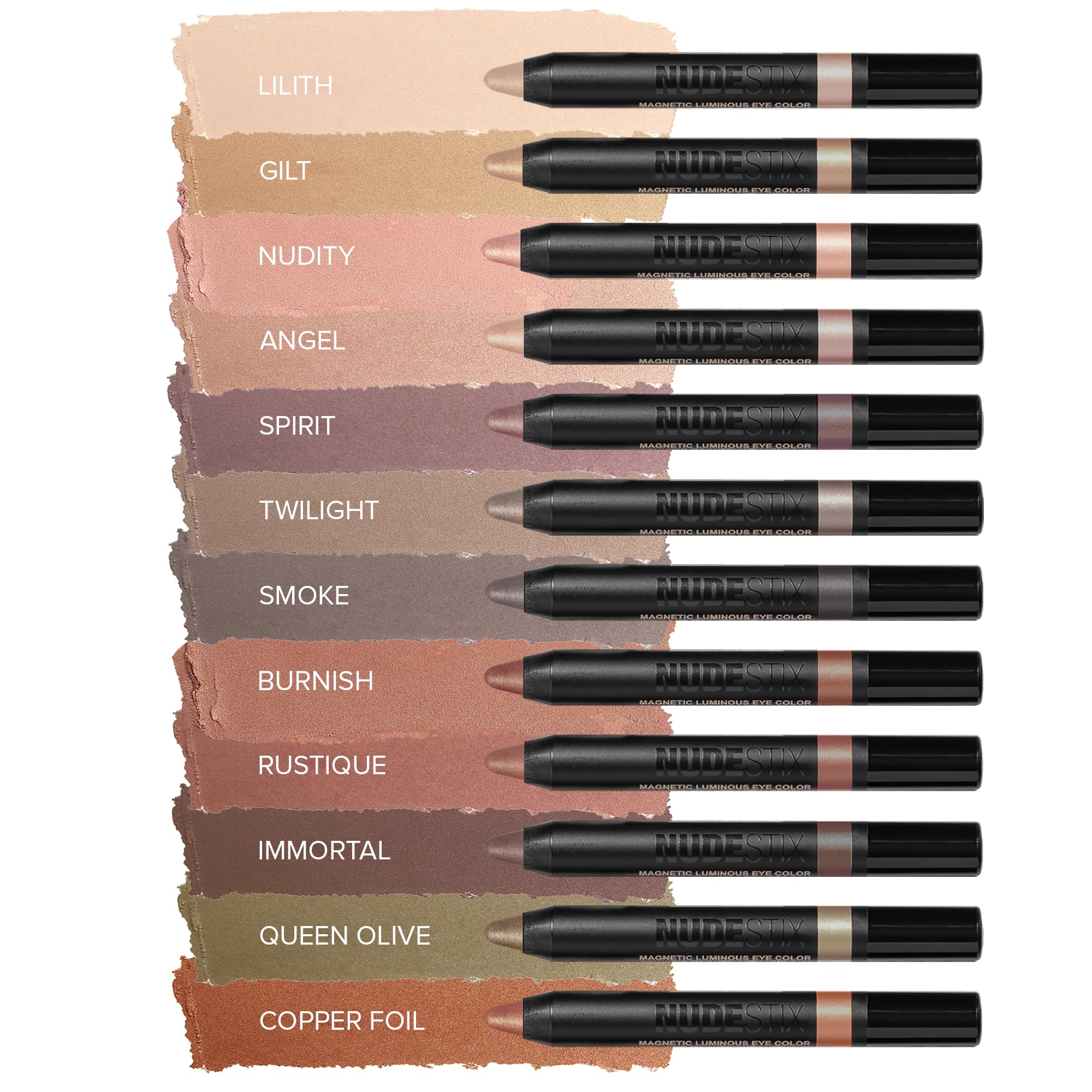 Nudestix Magnetic Luminous Eye Color Burnish – 4-in-1 Eye Pencil (Shadow, Liner, Primer & Highlighter) Waterproof Satin Finish