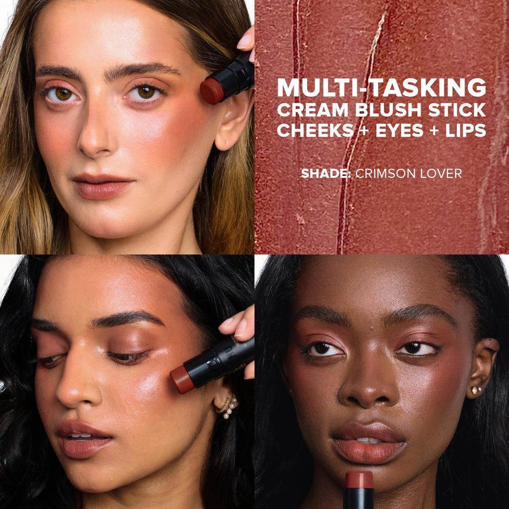 Nudestix Nudies Bloom All Over Dewy Color – 3-in-1 Cream Blush in Crimson Lover