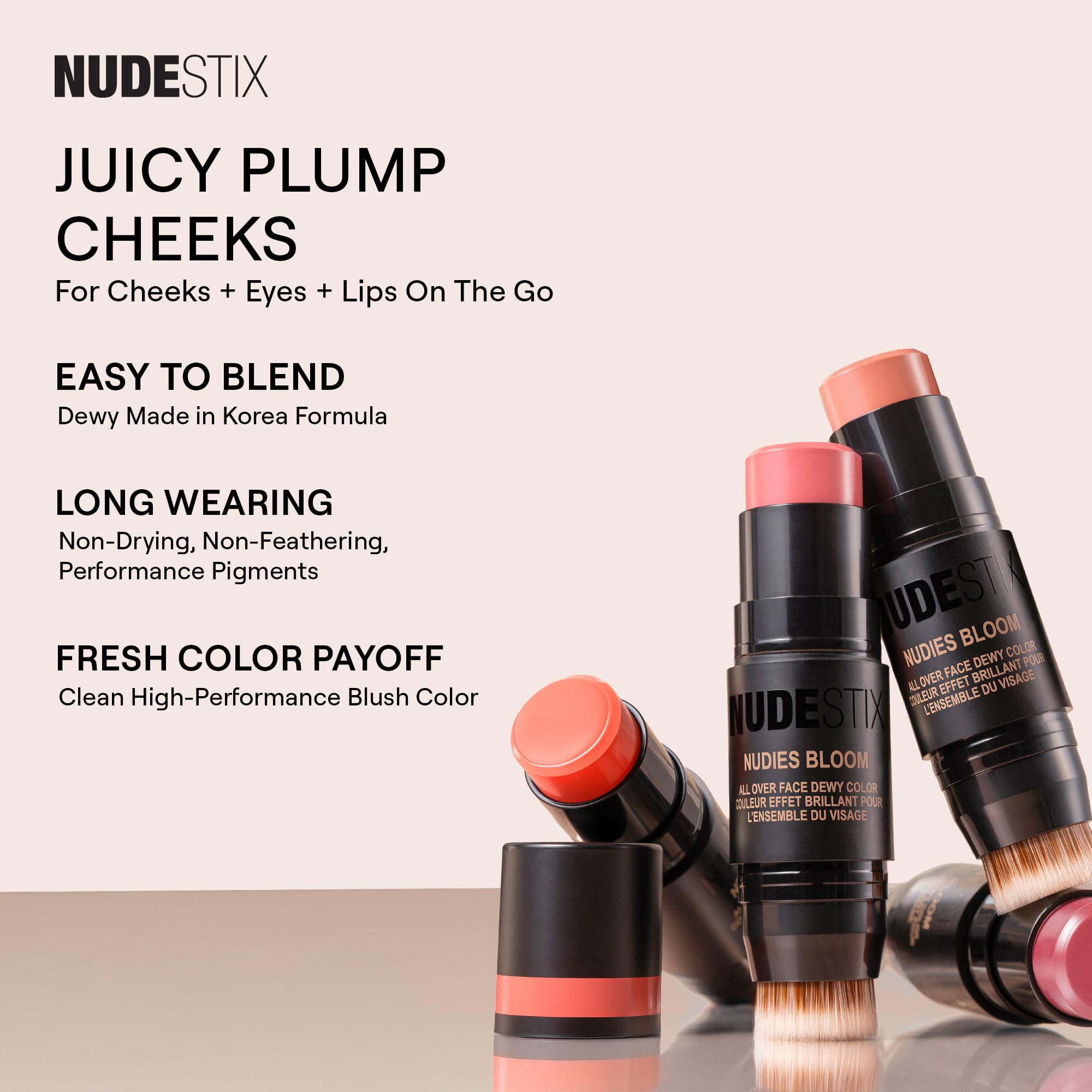 Nudestix Nudies Bloom All Over Dewy Color – 3-in-1 Cream Blush in Crimson Lover