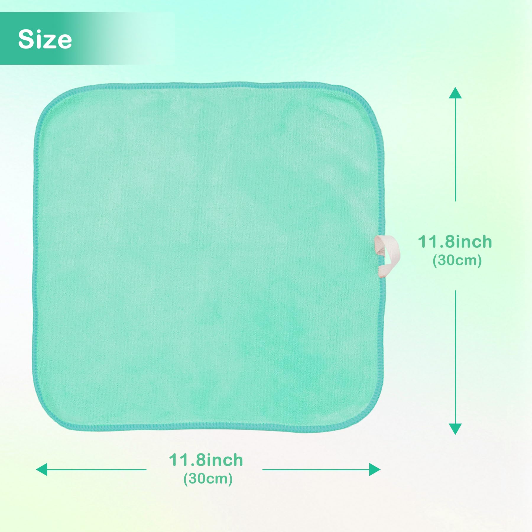 Nugilla Makeup Remover Cloths - 12x12in Reusable Microfiber Towels, 6-Pack