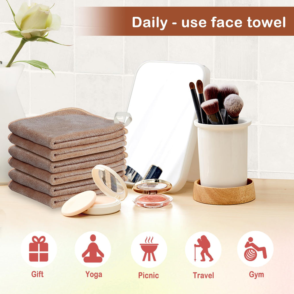 NUGILLA Makeup Remover Cloths — 6-Pack, 12x12 in Reusable Microfiber Towels for Face