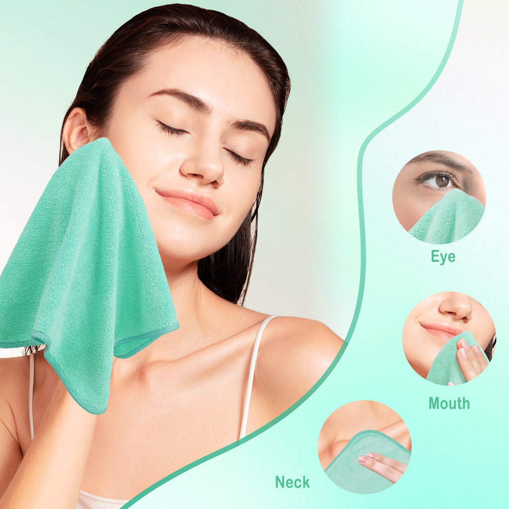 Nugilla Makeup Remover Cloths - 12x12in Reusable Microfiber Towels, 6-Pack