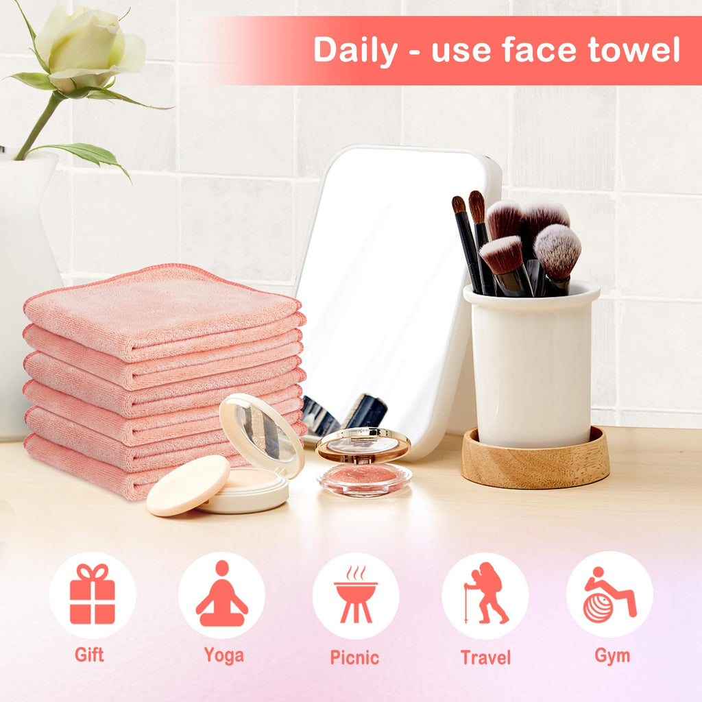 NUGILLA Makeup Remover Cloths – 6 Pack, 12x12 Inch Reusable Microfiber Towels