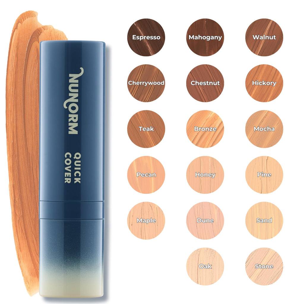 NuNorm Quick Cover Foundation & Concealer Stick for Men – Buildable, Non-Comedogenic 08-Beige