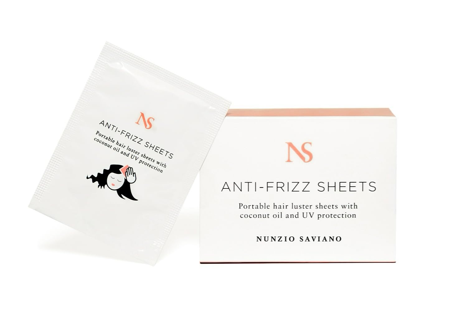 Nunzio Saviano Anti-Frizz Hair Sheets – 15 Count | On-the-Go Frizz Control for Curly, Wavy & Dry Hair with Coconut Oil