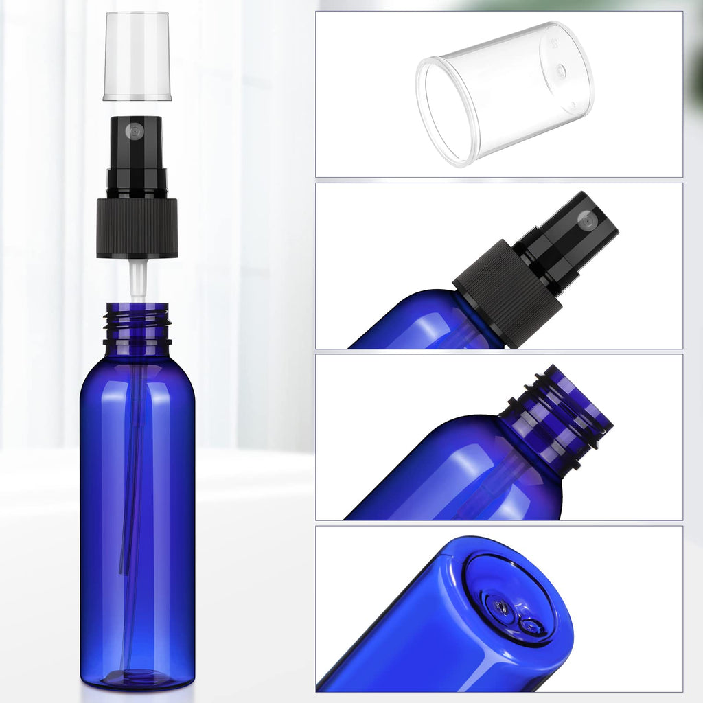 Nuogo 90-Pack 4oz Plastic Mini Spray Bottles – Refillable Travel Perfume Bottles, Blue