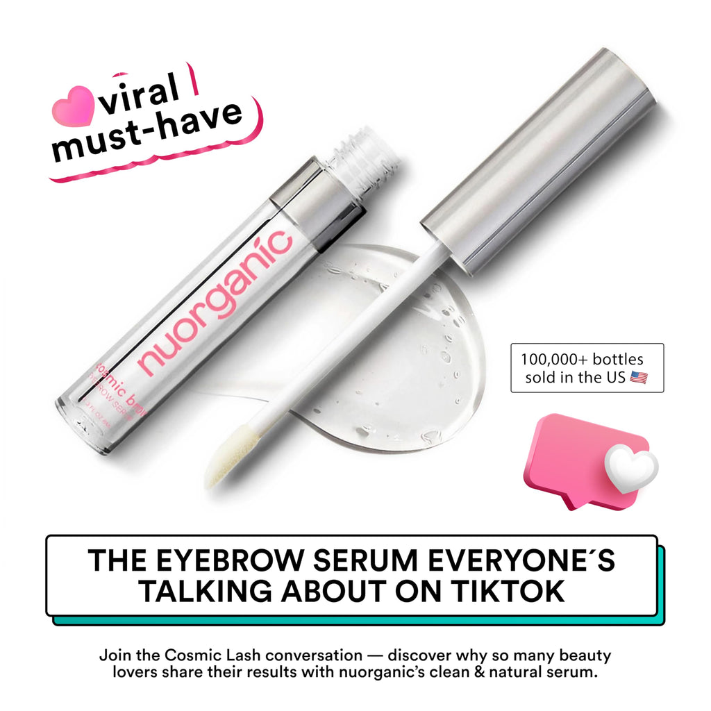 NuOrganic Cosmic Brow Serum – Growth for Thicker, Longer, Defined Brows | Cruelty-Free, Made in USA | XL 4-Month Supply