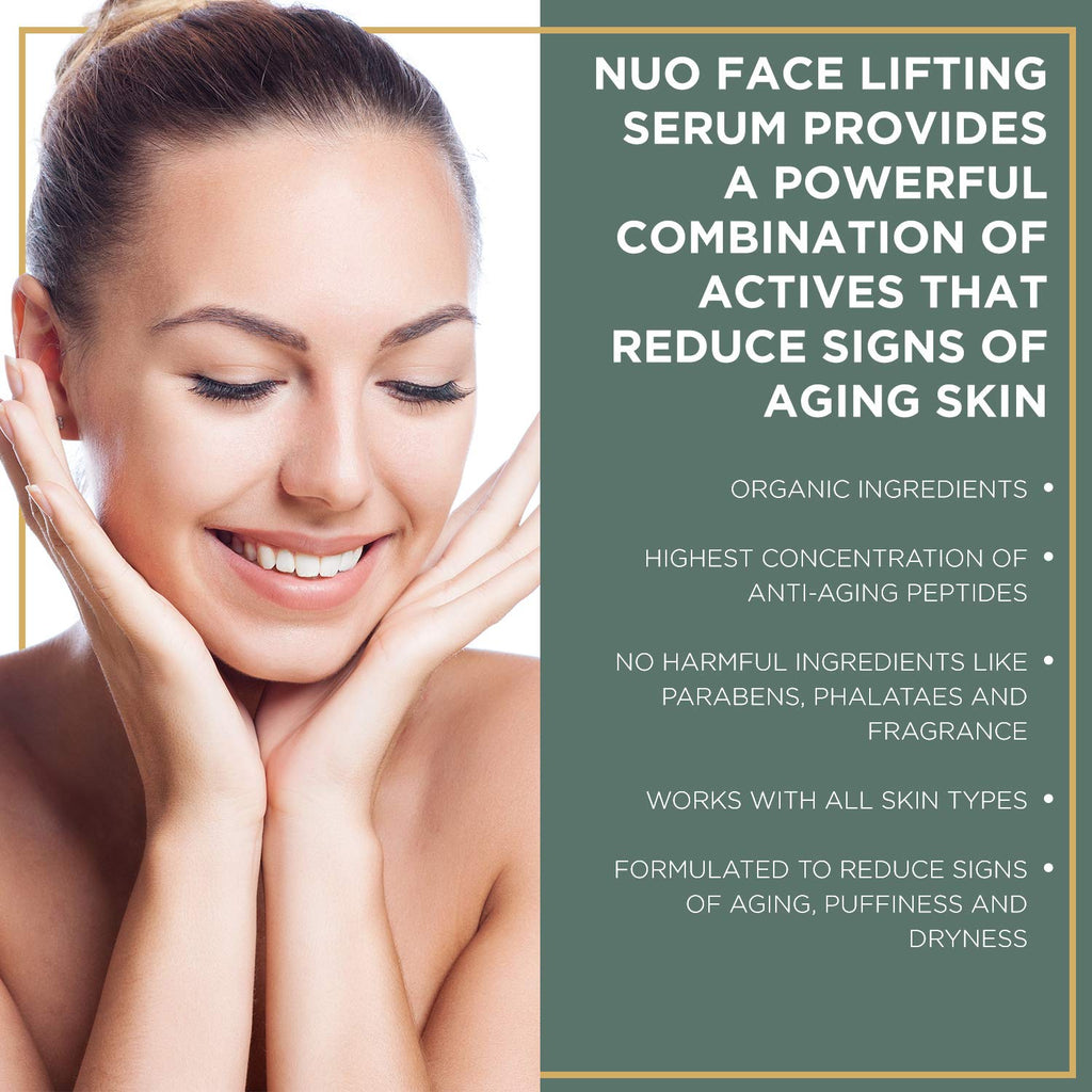 NuOrganic Face Lifting Serum with Plant Stem Cells & Matrixyl 3000 — Vegan & Cruelty-Free (1 fl oz)