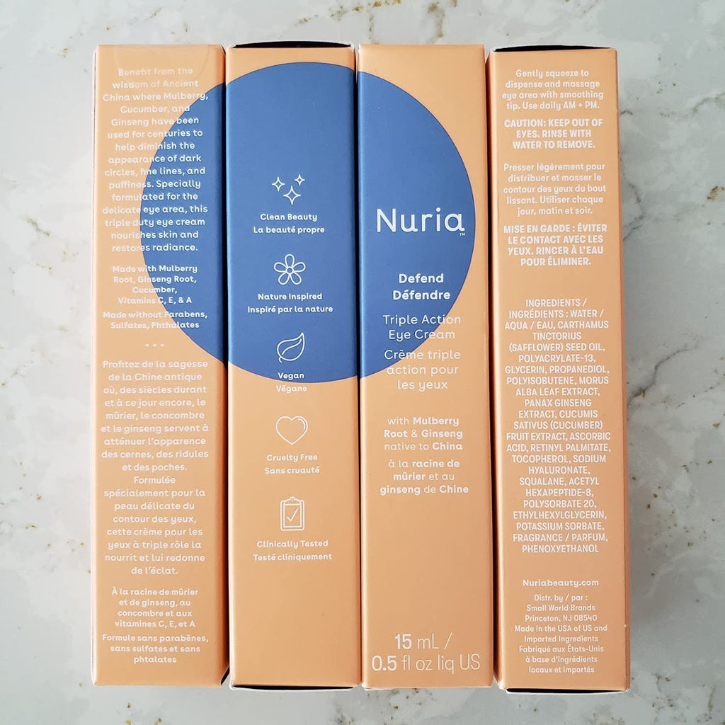 Nuria Defend Triple Action Eye Cream – Dark Circles, Puffiness & Fine Lines, 15mL