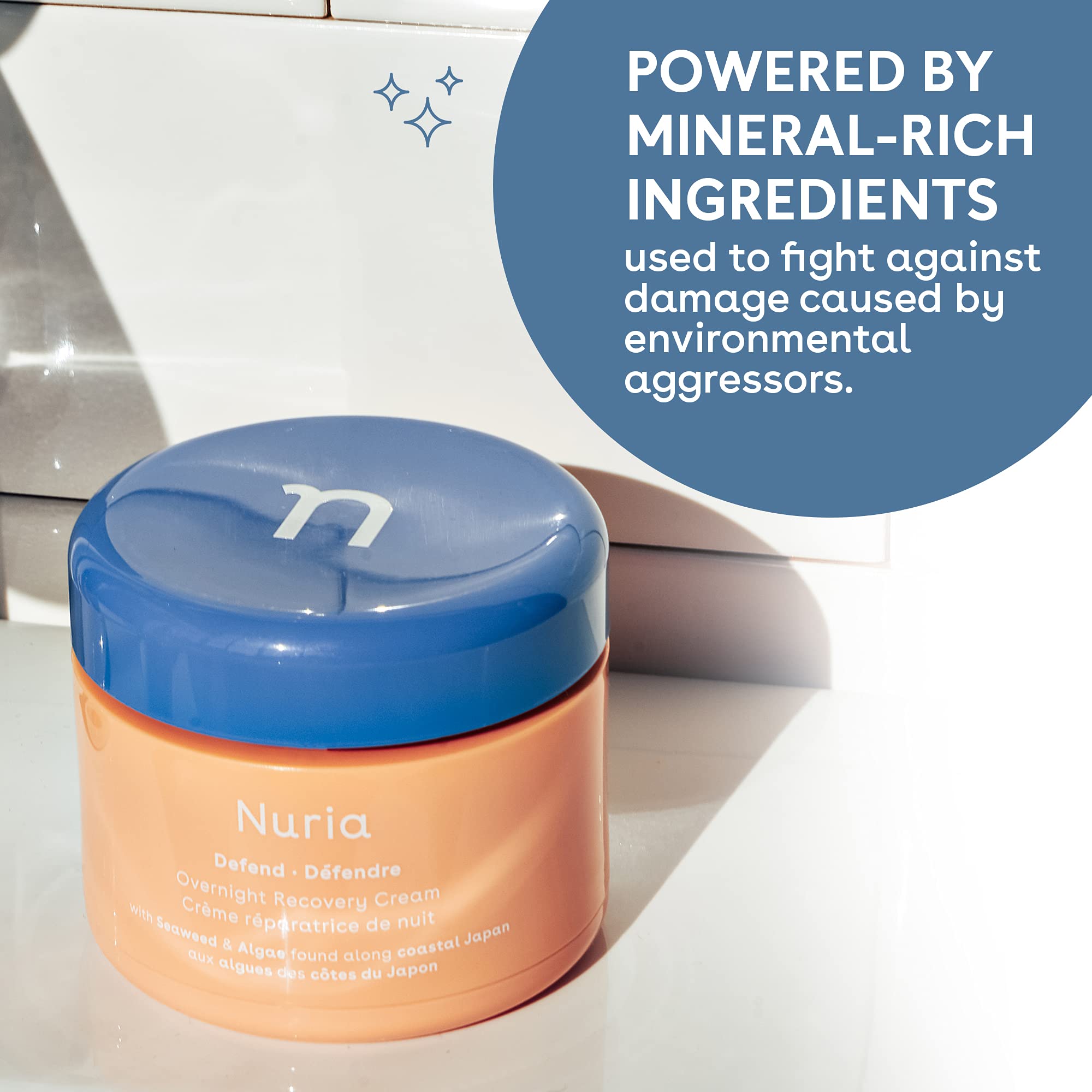Nuria Defend Overnight Face Cream – Nighttime Moisturizer with Seaweed & Aloe