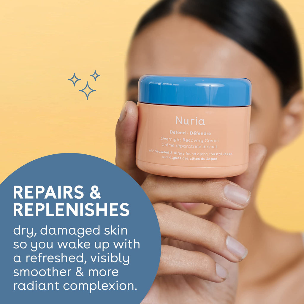Nuria Defend Overnight Face Cream – Nighttime Moisturizer with Seaweed & Aloe