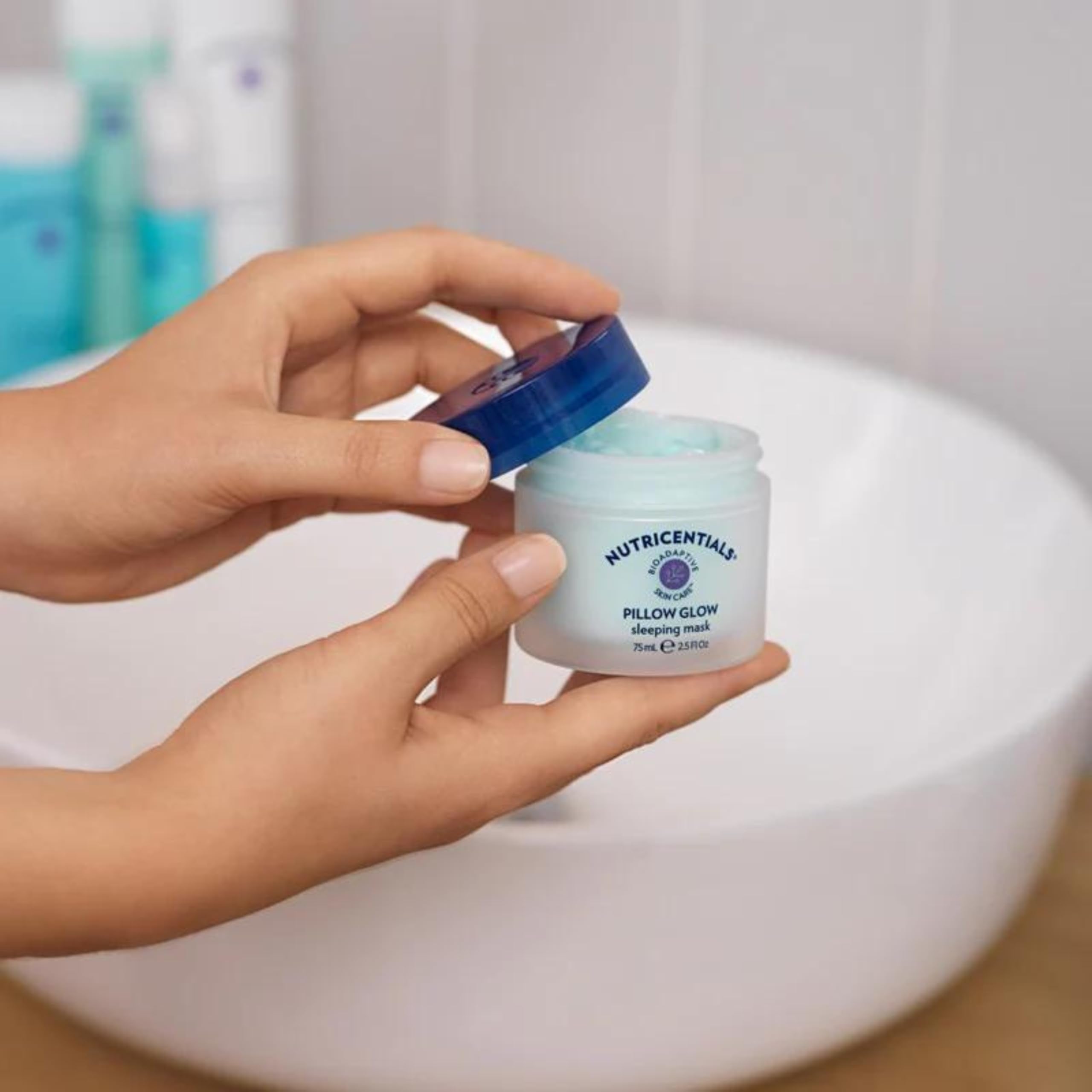 NuSkin Nutricentials Pillow Glow Sleeping Mask | Overnight Hydration & Bioadaptive Botanicals | 2.5 oz | 2 Pack
