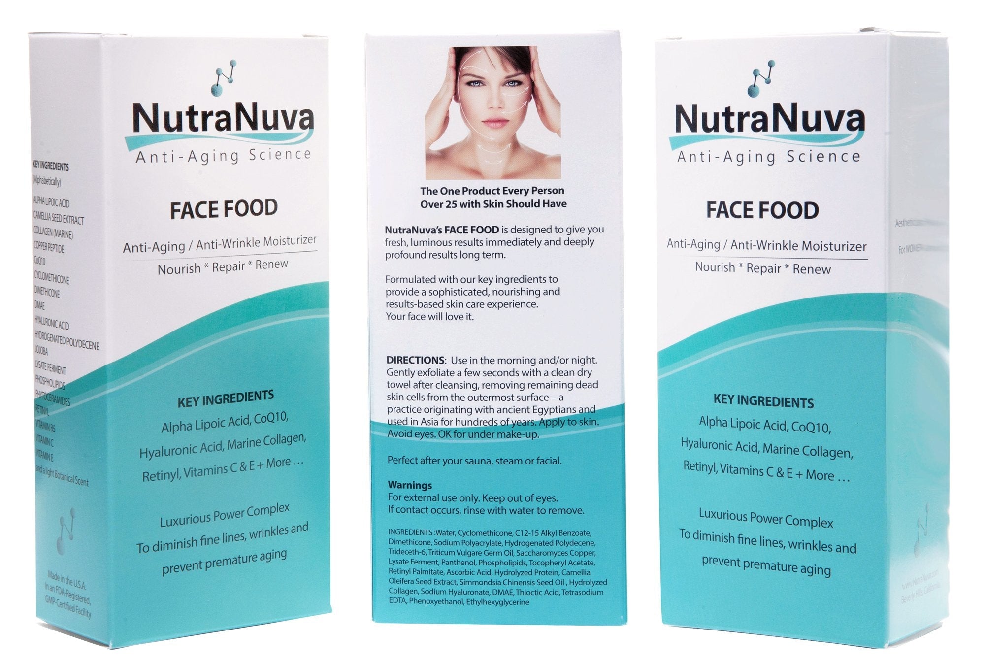 NutraNuva Vegan Anti-Aging Cream for Face, Neck & Eyes | Hyaluronic Acid, Copper Peptides, CoQ10