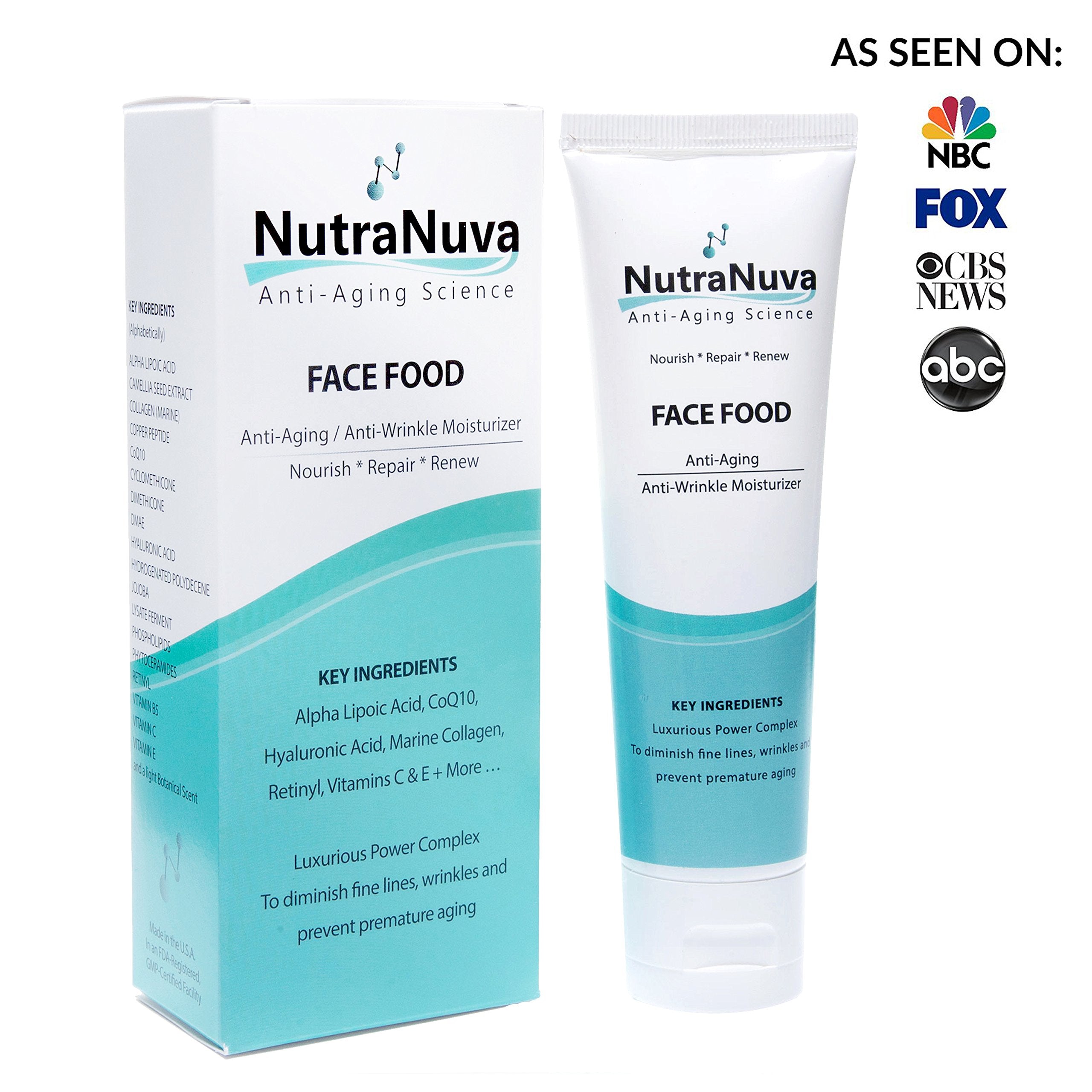 NutraNuva Vegan Anti-Aging Cream for Face, Neck & Eyes | Hyaluronic Acid, Copper Peptides, CoQ10