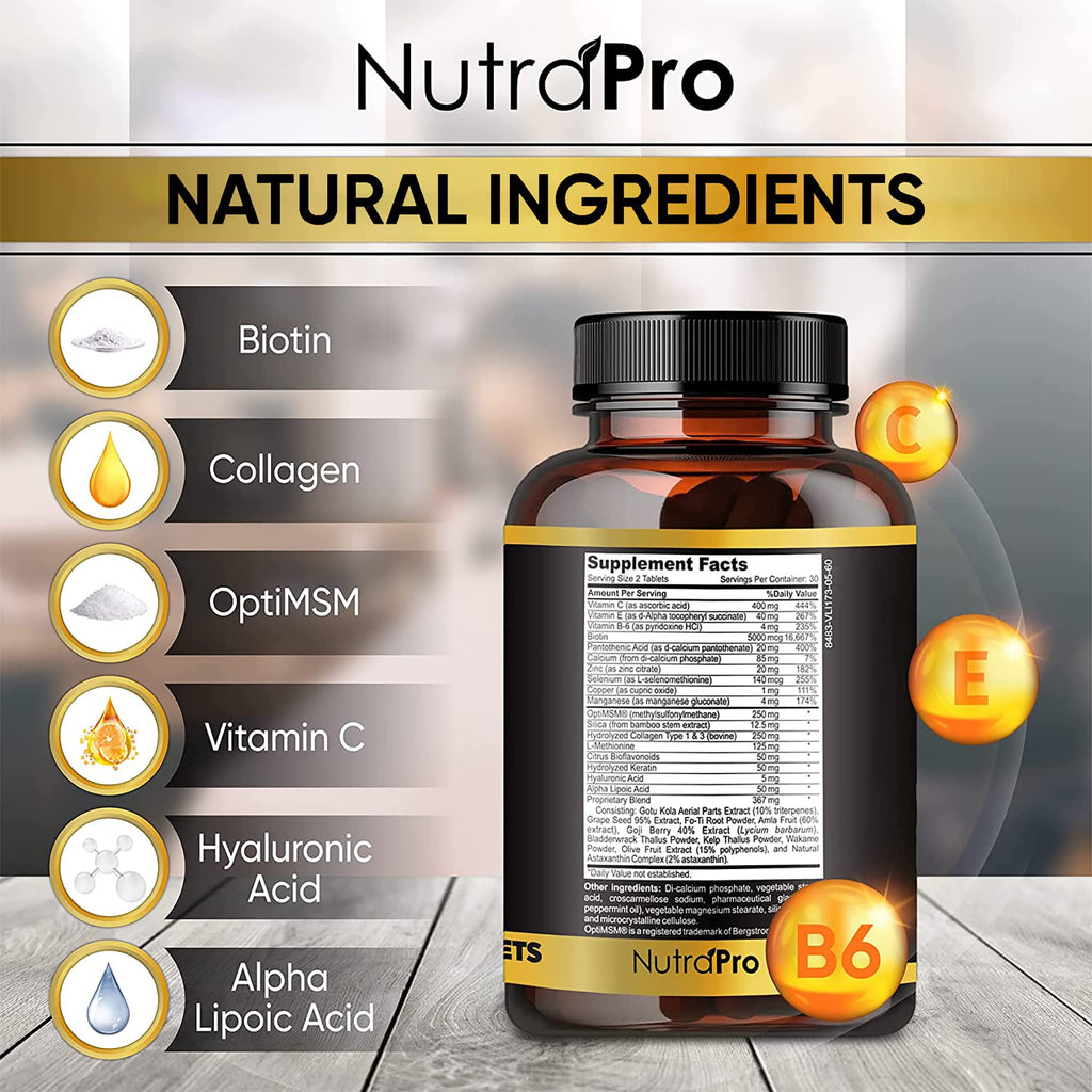 NutraPro Hair Growth Vitamins for Men – Thicker, Fuller Hair & Beard Support