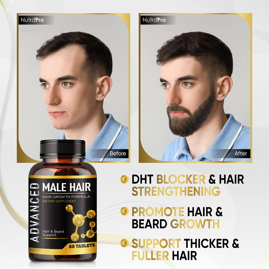 NutraPro Hair Growth Vitamins for Men – Thicker, Fuller Hair & Beard Support