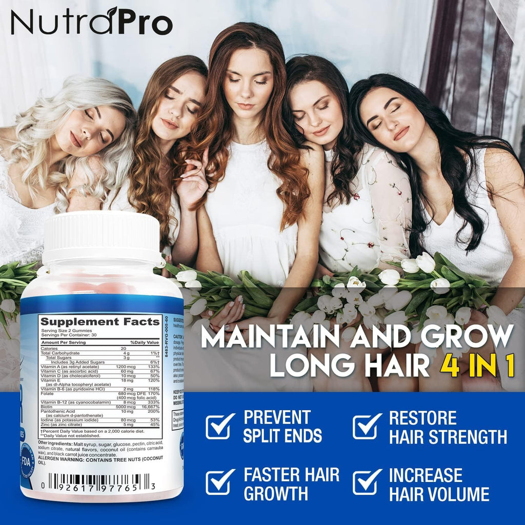 NutraPro Long Hair Gummies – Anti-Hair Loss & Growth Support