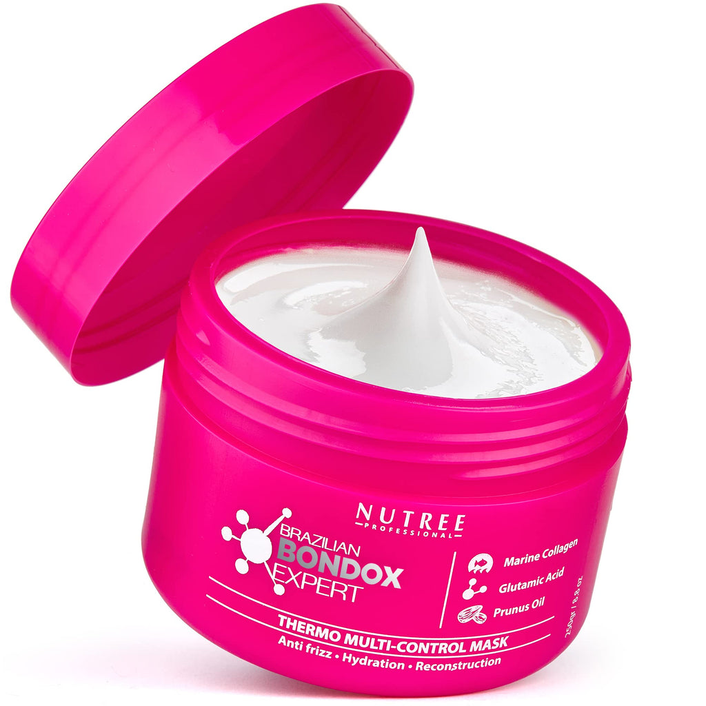 Nutree Professional Hair Mask for Damaged Hair | Brazilian Bondox 8.8 oz | Thermal Activated