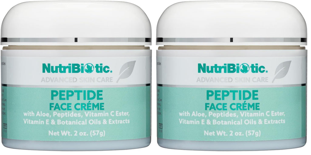 NutriBiotic Peptide Face Creme with GSE – Ultra-Hydrating, Paraben Free, 2 Oz x 2