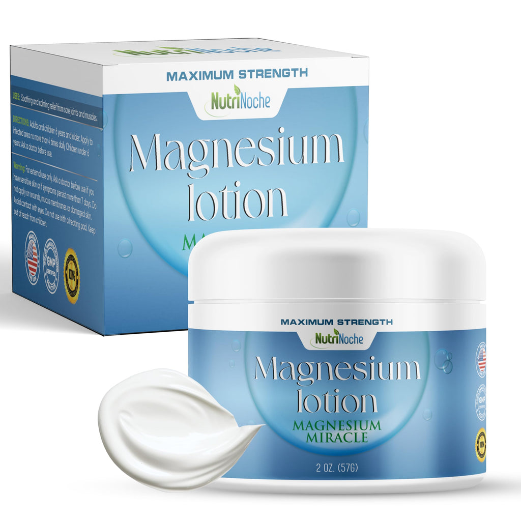 NutriNoche Magnesium Lotion - Nano Magnesium Cream for Sleep & Rest | All Natural, Made in USA