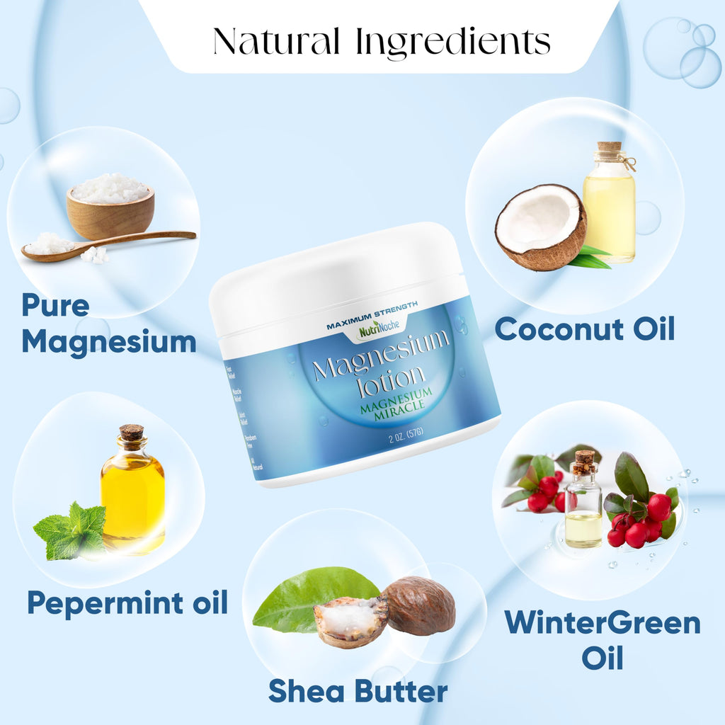 NutriNoche Magnesium Lotion - Nano Magnesium Cream for Sleep & Rest | All Natural, Made in USA