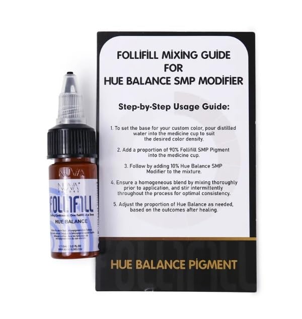 Nuva Colors Follifill SMP Pigment & Cartridge Kit - Deepest Ink, 15ml Bottle