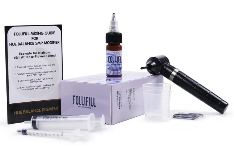 Nuva Colors Follifill SMP Pigment & Cartridge Kit - Deepest Ink, 15ml Bottle