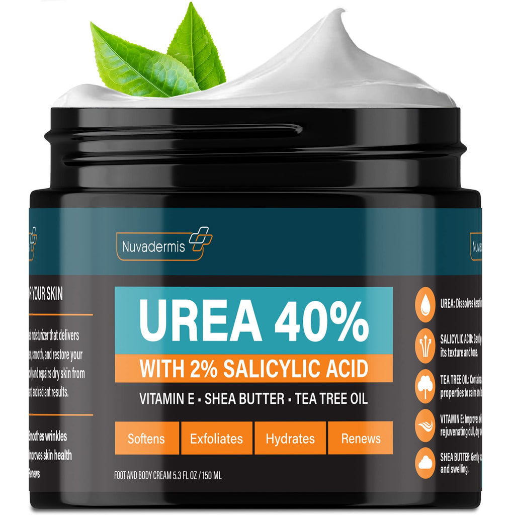 NUVADERMIS 40% Urea Cream – Maximum Strength Moisturizer for Extremely Dry Skin (5.3 oz)