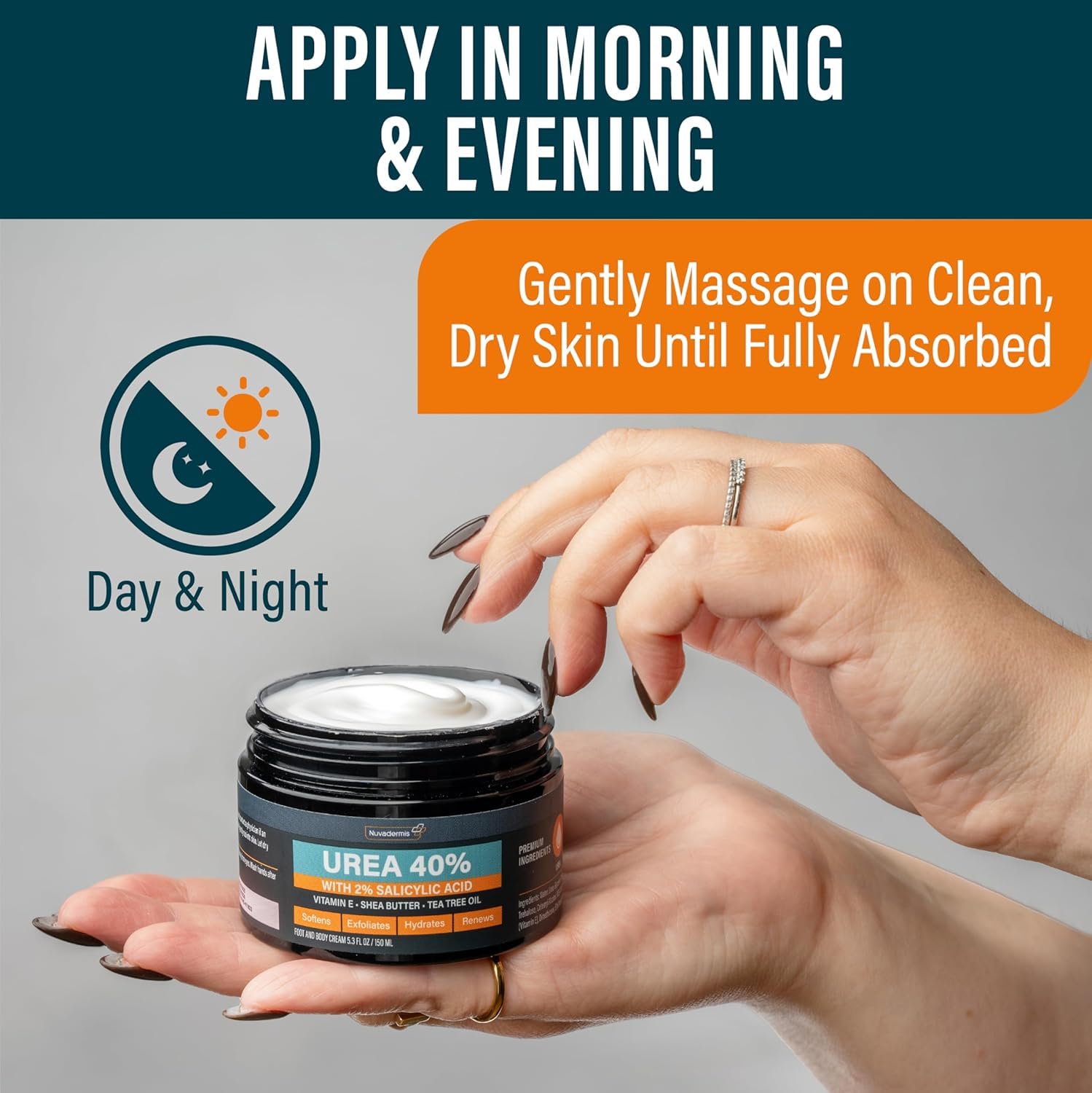 NUVADERMIS 40% Urea Cream – Maximum Strength Moisturizer for Extremely Dry Skin (5.3 oz)