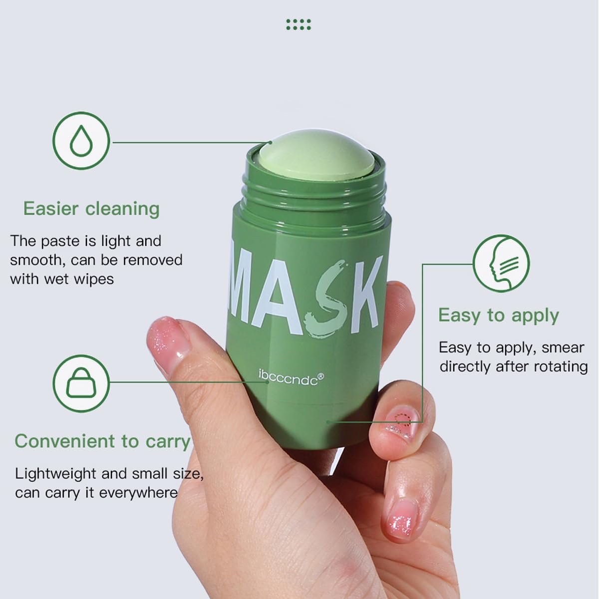 nvyue 2PCS Deep Cleanse Mask Stick – Green Tea Extract, Pore Purifying, Oil Control