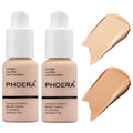 Nvyue PHOERA Foundation 2 Pack Full Coverage, 24H Matte Oil-Control (102 Nude + 104 Buff Beige)