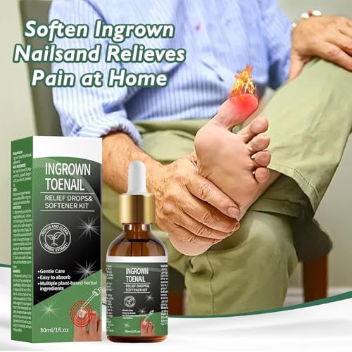 NWAKRD Ingrown Toenail Treatment Kit – 30ml Softening & Conditioning with Silicone Gel Toe Caps