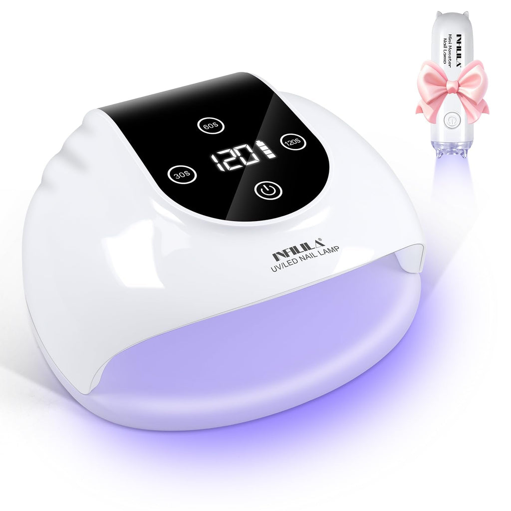 NXJ INFILILA Cordless Nail Lamp — 268W Fast Curing UV LED Nail Dryer