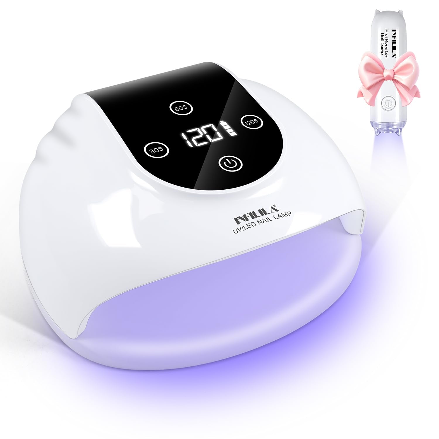 NXJ INFILILA Cordless Nail Lamp — 268W Fast Curing UV LED Nail Dryer