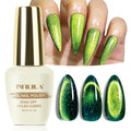NXJ INFILILA Green Cat Eye Gel Nail Polish 15ml – Olive Green Magnetic Glitter Gel