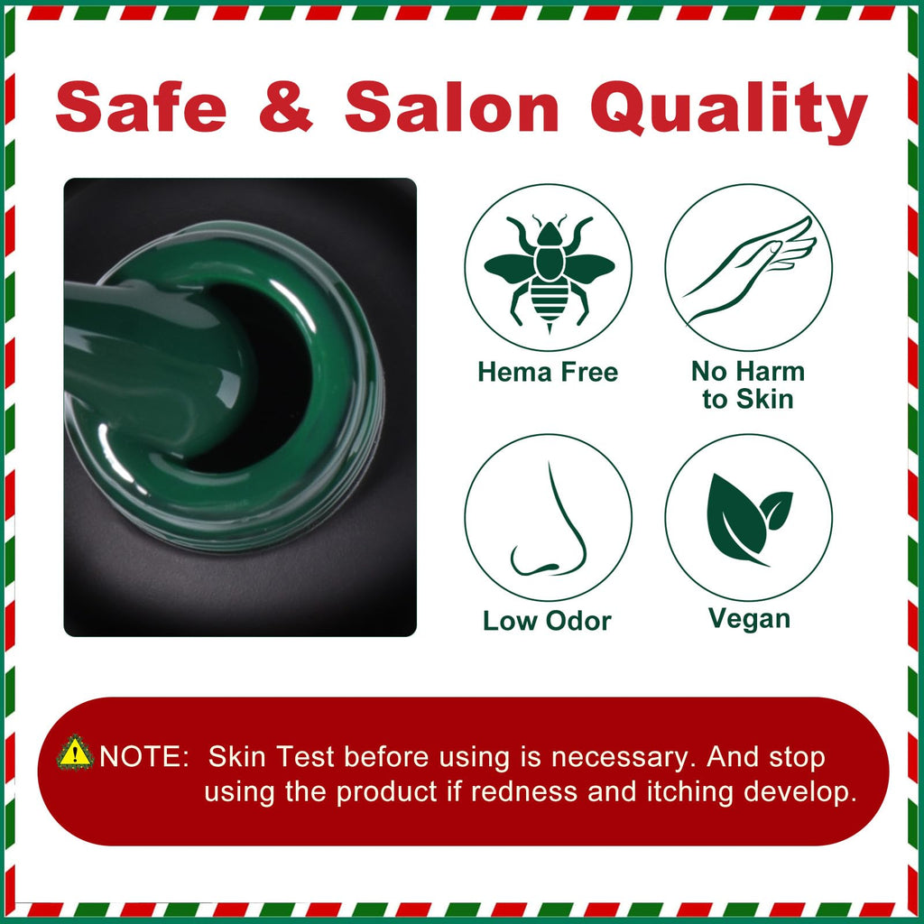 NXJ INFILILA Christmas Gel Nail Polish Set – 6 Colors (Sparkle Green, Sparkle Red, Red, Green, White, Mixed Glitter)