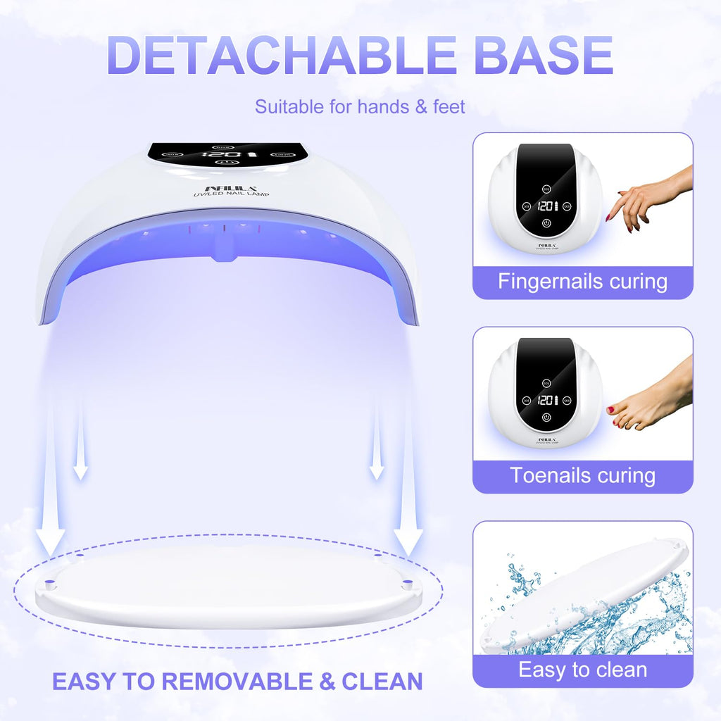 NXJ INFILILA Cordless Nail Lamp — 268W Fast Curing UV LED Nail Dryer