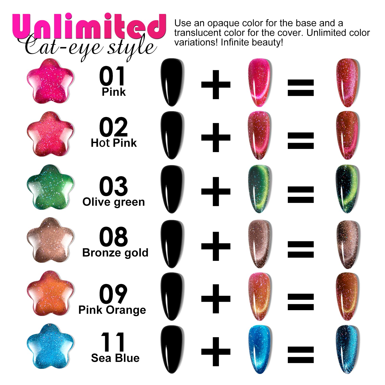 NXJ INFILILA Cat Eye Gel Polish Galaxy Glow01 – 15ML Magnetic Glitter Pink Nail Polish for Home Manicure