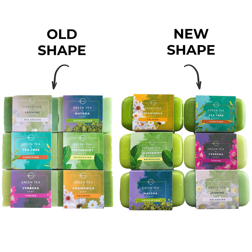O NATURALS 100% Natural Bar Soap Gift Set – Green Tea Collection with Organic Oils & Essential Oils