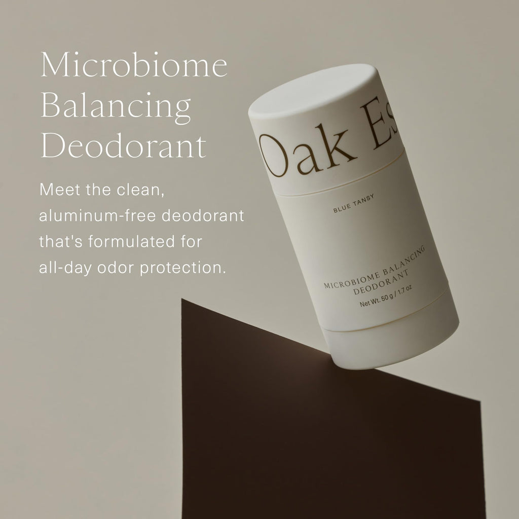Oak Essentials Microbiome Balancing Deodorant – Aluminum-Free with Blue Tansy | All-Day Odor Protection (1.7 oz)