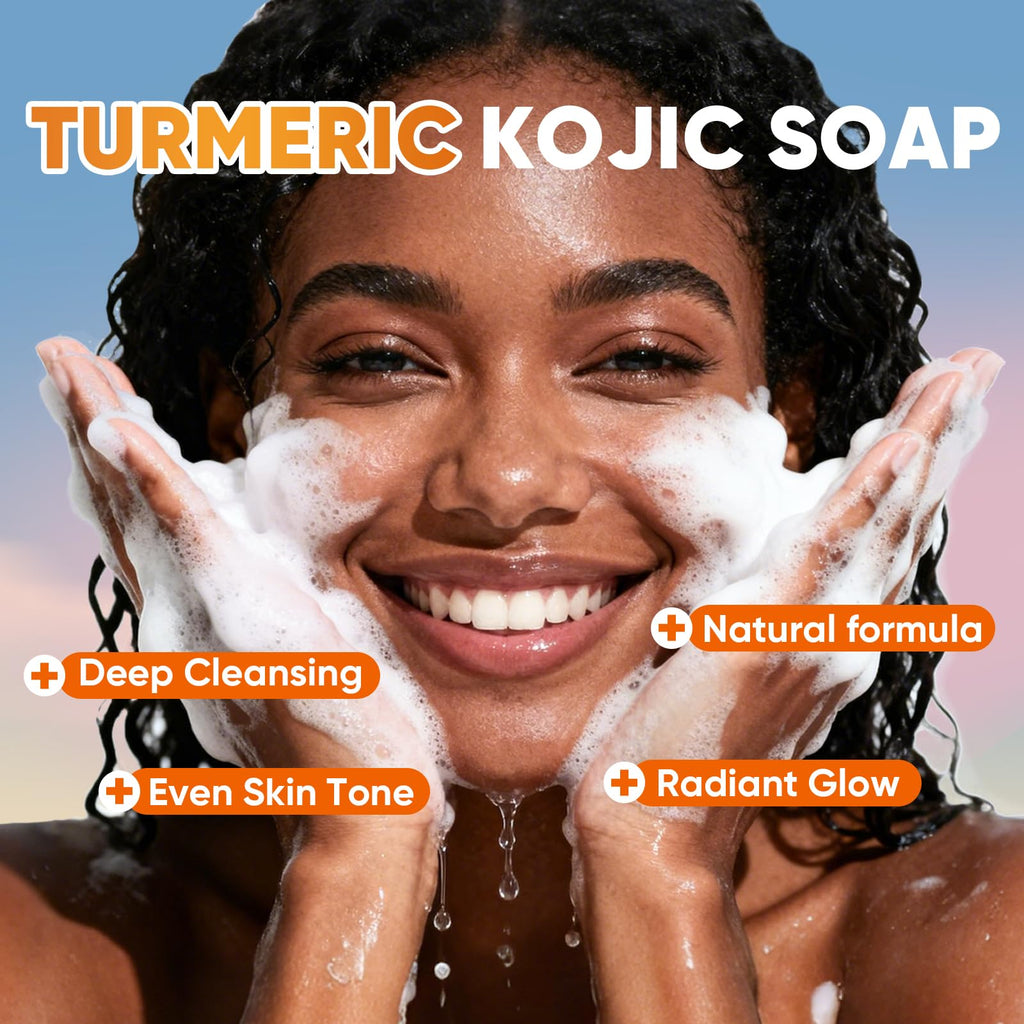 OAKDOLCHE 25P Turmeric Kojic Acid Soap Gift Set – 60g Bars with Retinol, Collagen & Vitamin E | SLS-Free, Face & Body