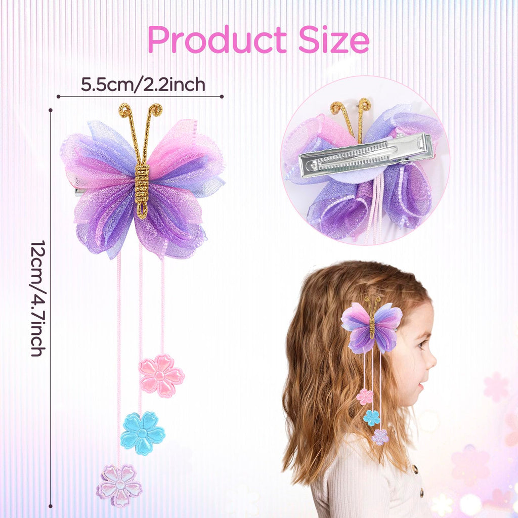 OAOLEER 6PCS Halloween Hair Bows for Girls – Yellow Purple Flower Clips with Alligator Clips