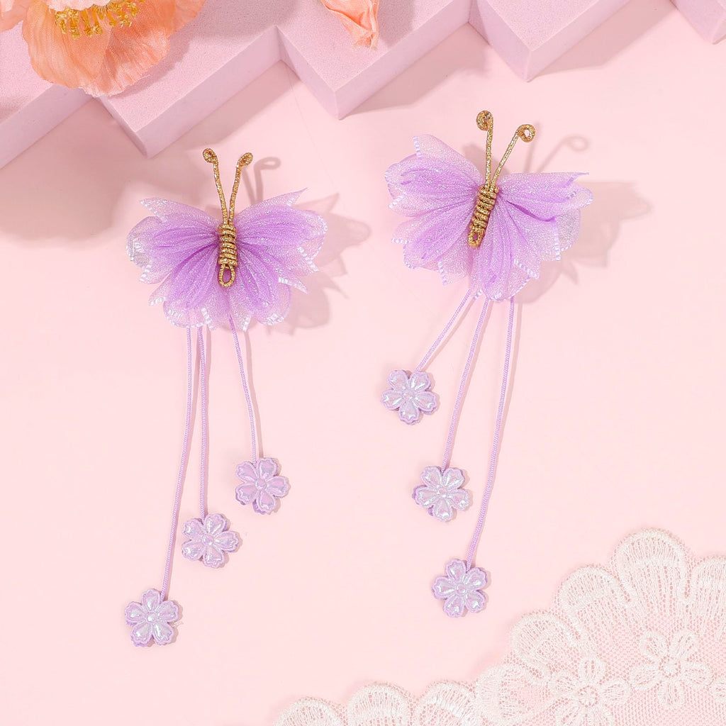 OAOLEER 6PCS Halloween Hair Bows for Girls – Yellow Purple Flower Clips with Alligator Clips