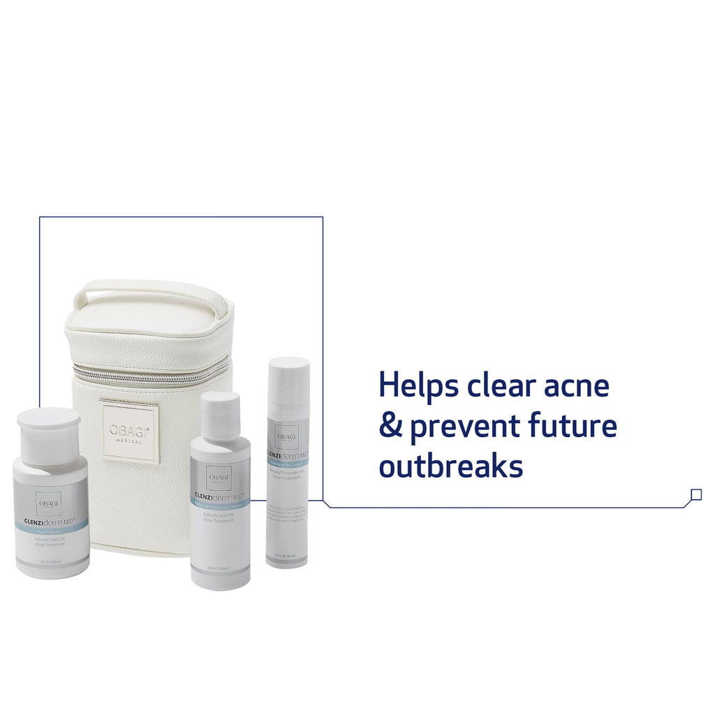 Obagi CLENZIderm M.D. Therapeutic System – 3 Step Acne Treatment with 2% BHA Cleanser, 2% BHA Toner, 5% BPO